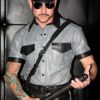 Mr. S Leather Sam Browne Smooth Black Silver 52"