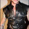 Mr. S Leather Sam Browne Smooth Black Silver 52"