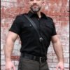 Mr. S Leather Sam Browne Smooth Black Silver 52"