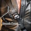 Mr. S Leather Sam Browne Smooth Black Silver 52"