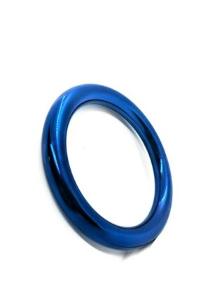 Black Label Stainless Steel Blue Donut Cock Ring 55 mm