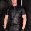 Mr. S Leather Short Sleeve Police Shirt Black Small