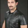 Mr. S Classic Leather Shirt Black Medium