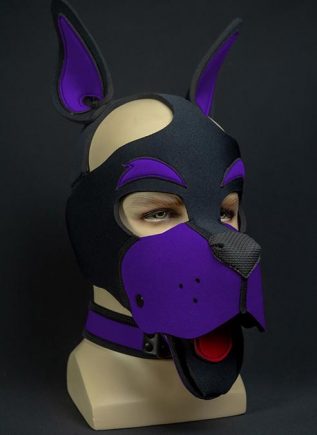 Mr. S Neoprene WOOF! Head Harness Purple