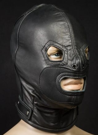 Mr. S Leather Rear-Zip Hood - Open Eyes/Open Mouth