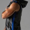 Locker Gear Leatherette Sleeveless Hoody Blue Extra large