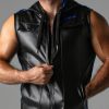 Locker Gear Leatherette Sleeveless Hoody Blue Extra large