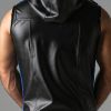 Locker Gear Leatherette Sleeveless Hoody Blue Extra large