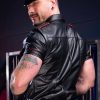 Mr. S Leather Piped Uniform Shirt Red Large