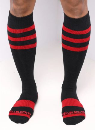 Cellblock 13 Linebacker Knee High Sock Red