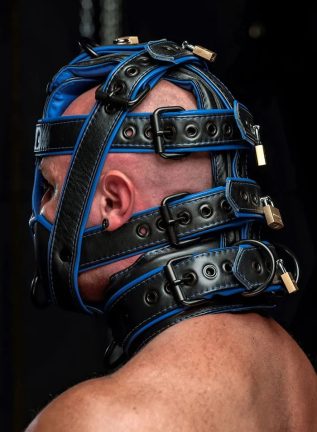 Mr. S Hardline Head Harness Muzzle Padded Locking Blue