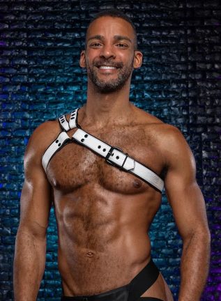 Mr. S Leather Slingshot Tri-Harness White