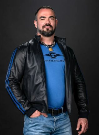 Mr. S Leather Sport Jacket Blue