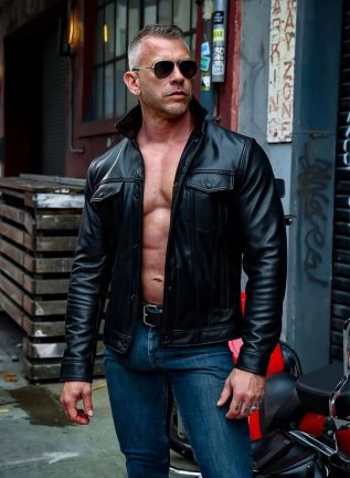 Mr. S Leather Trucker Jacket