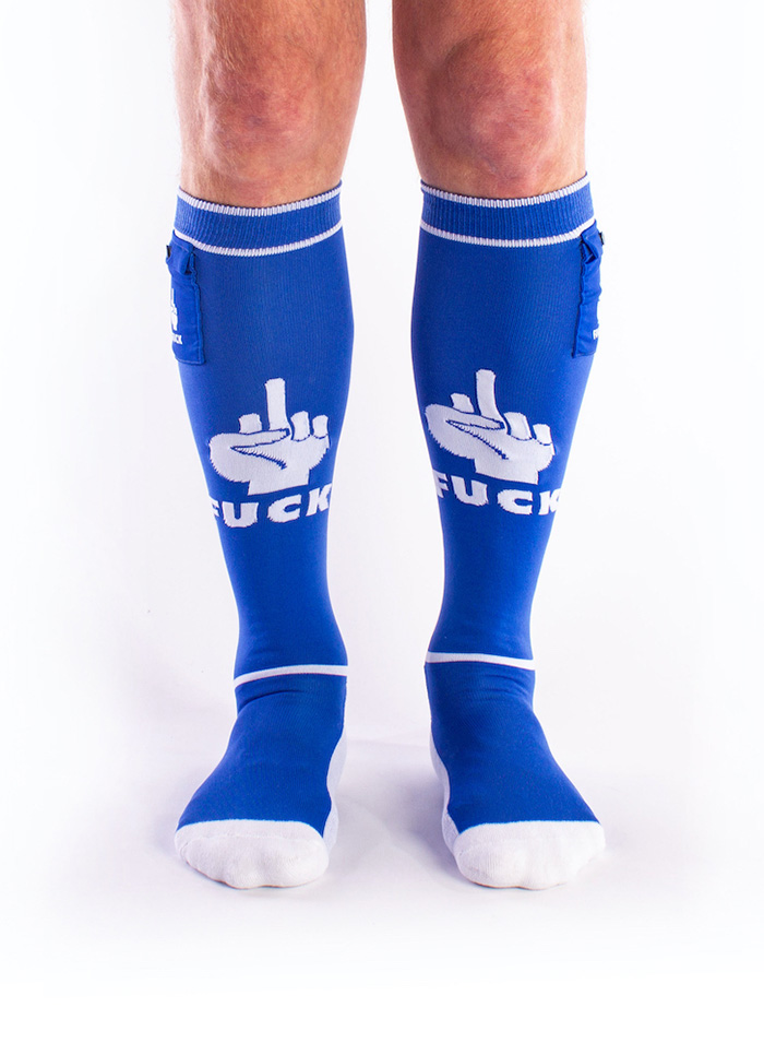 Brutus FUCK Socks with Pocket Blue