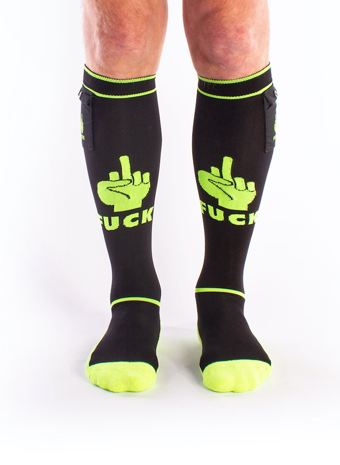 Brutus FUCK Socks with Pocket Neon