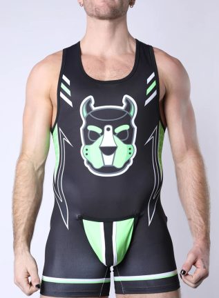 Cellblock 13 Pup Tron Singlet Lime