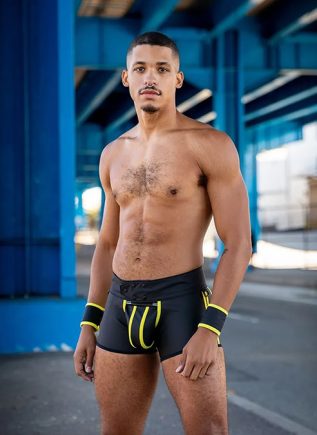 Mr. S Leather FuckGear Chaps Shorts Yellow