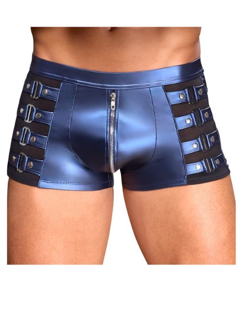 NEK Men's Blue Metallic Garter Shorts