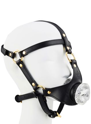 Head Harness With Masturbator Mouth Gag